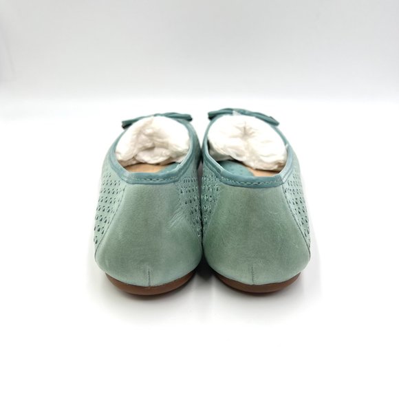 Softwalk Womens Size 9 Napa Laser Blue Green Leather Comfort Ballet Flats Shoes - Picture 7 of 13